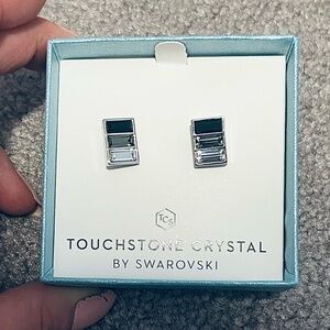 Touchstone Crystal Black and Silver Earrings